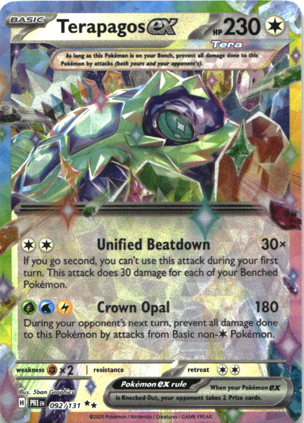 Terapagos ex - 092/131 092/131 Holo SV: Prismatic Evolutions Pokemon NM