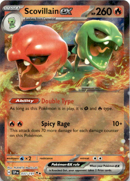 Scovillain ex 037/191 Double Rare Surging Sparks Pokemon Near Mint
