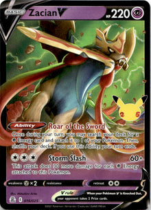 Zacian V 016/025 Holo V Rare Celebrations Pokemon Near Mint