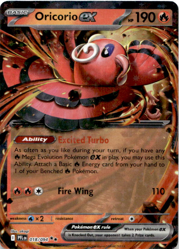 Oricorio ex 018/094 Double Rare Phantasmal Flames Pokemon Near Mint