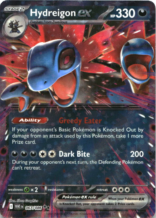 Hydreigon ex 067/086 Holo Double Rare White Flare Pokemon Near Mint