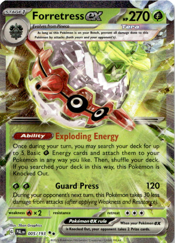Forretress ex 005/193 Double Rare Paldea Evolved Pokemon Near Mint