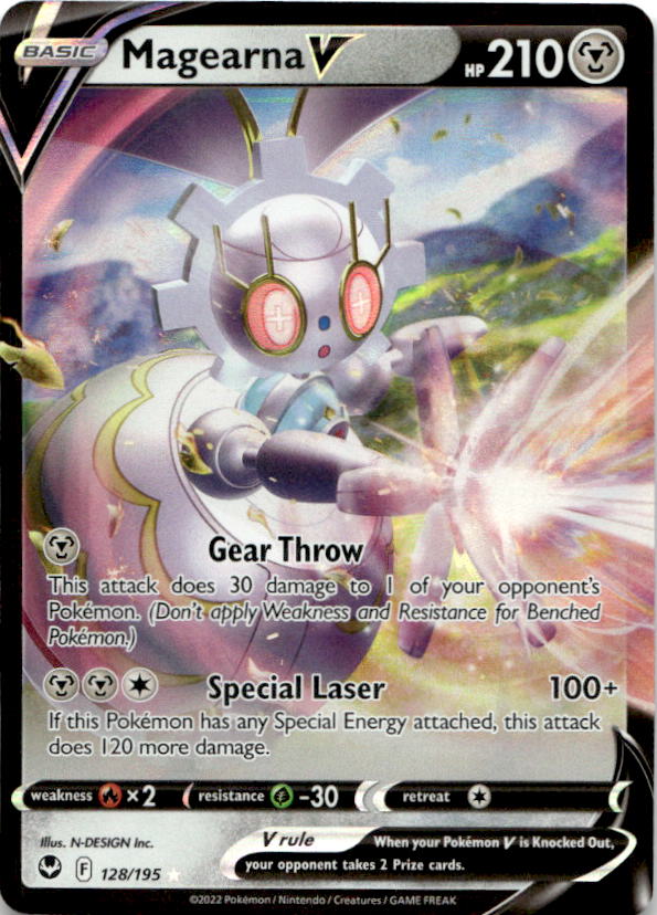 Magearna V 128/195 Holo V Rare Silver Tempest Pokemon Near Mint