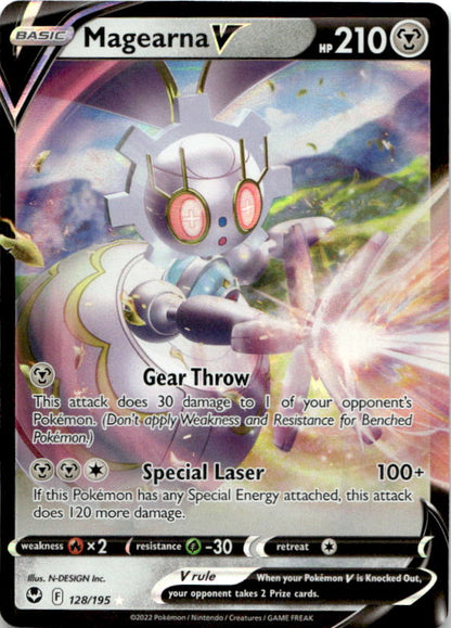 Magearna V 128/195 Holo V Rare Silver Tempest Pokemon Near Mint