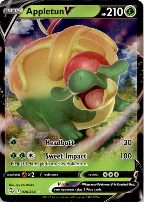 Appletun V 026/264 Holo V Rare Fusion Strike Pokemon Near Mint