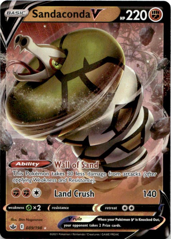 Sandaconda V 089/198 Holo V Rare Chilling Reign Pokemon Near Mint