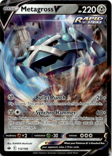 Metagross V 112/198 Holo V Rare Chilling Reign Pokemon Near Mint