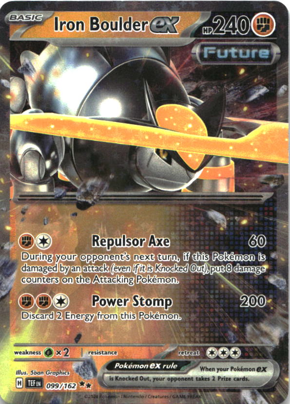 Iron Boulder ex 099/162 Double Rare Temporal Forces Pokemon Near Mint