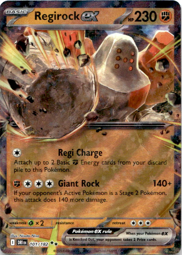 Regirock ex 101/182 Double Rare Destined Rivals Pokemon Near Mint