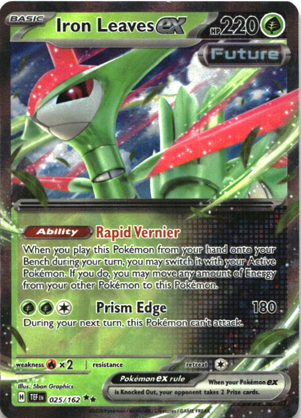 Iron Leaves ex 025/162 Double Rare Temporal Forces Pokemon Near Mint