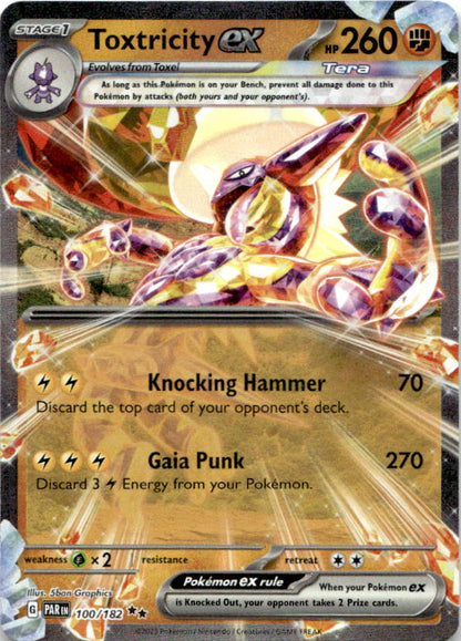 Toxtricity ex 100/182 Double Rare Paradox Rift Pokemon Near Mint