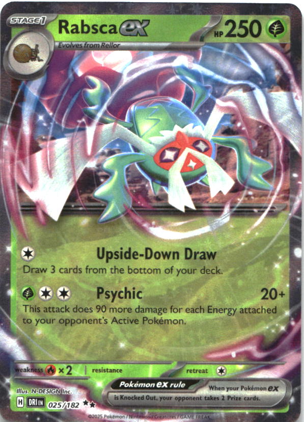 Rabsca ex 025/182 Double Rare Destined Rivals Pokemon Near Mint