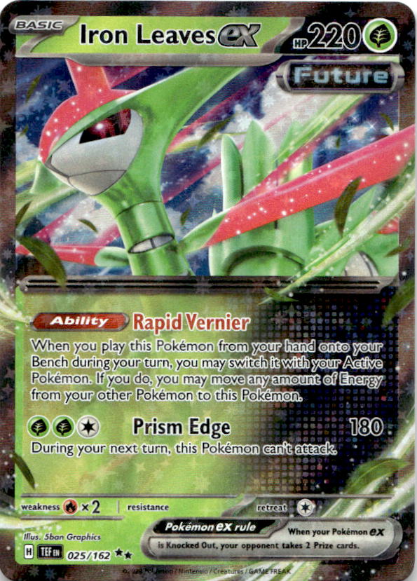 Iron Leaves ex 025/162 Double Rare Temporal Forces Pokemon Near Mint