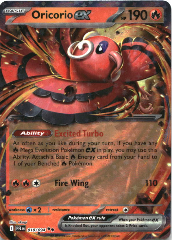 Oricorio ex 018/094 Double Rare Phantasmal Flames Pokemon Near Mint