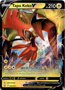 Tapu Koko V 050/163 Holo V Rare Battle Styles Pokemon Near Mint