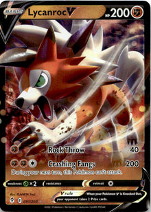 Lycanroc V 091/203 Holo V Rare Evolving Skies Pokemon Near Mint