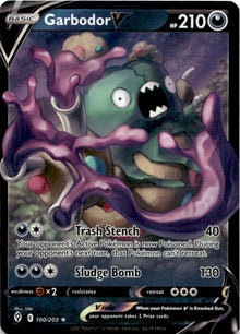 Garbodor V 100/203 Holo V Rare Evolving Skies Pokemon Near Mint
