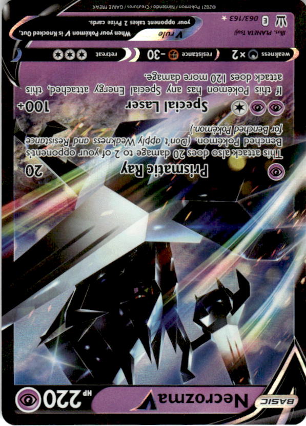 Necrozma V 063/163 Holo V Rare Battle Styles Pokemon Near Mint