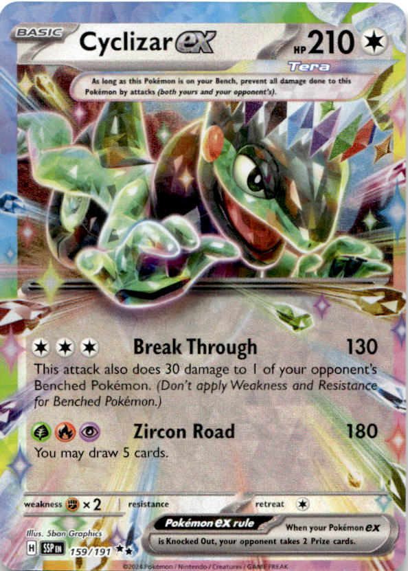 Cyclizar ex 159/191 Double Rare Surging Sparks Pokemon Near Mint