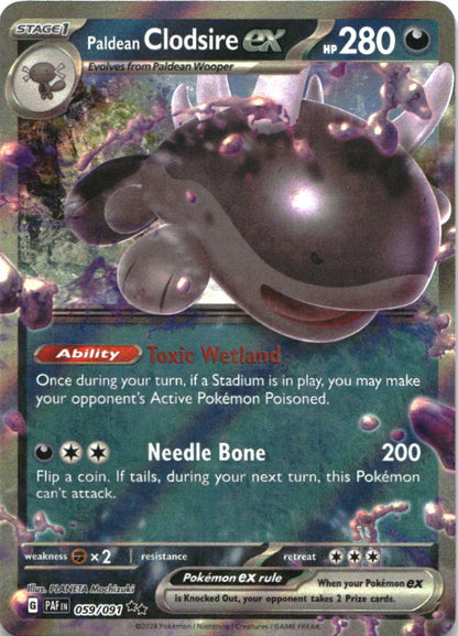 Paldean Clodsire ex 059/091 Double Rare Paldean Fates Pokemon Near Mint