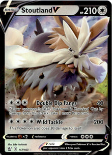 Stoutland V 117/163 Holo V Rare Battle Styles Pokemon Near Mint