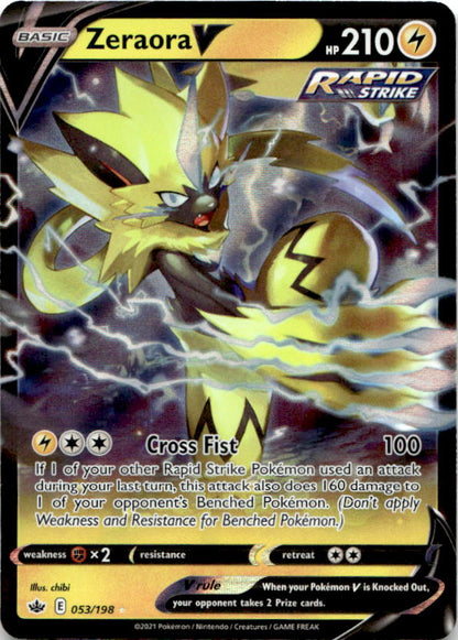 Zeraora V 053/198 Holo V Rare Chilling Reign Pokemon Near Mint