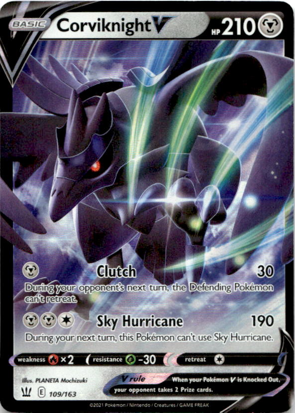 Corviknight V 109/163 Holo V Rare Battle Styles Pokemon Near Mint