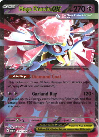 Mega Diancie ex 041/094 Double Rare Phantasmal Flames Pokemon Near Mint
