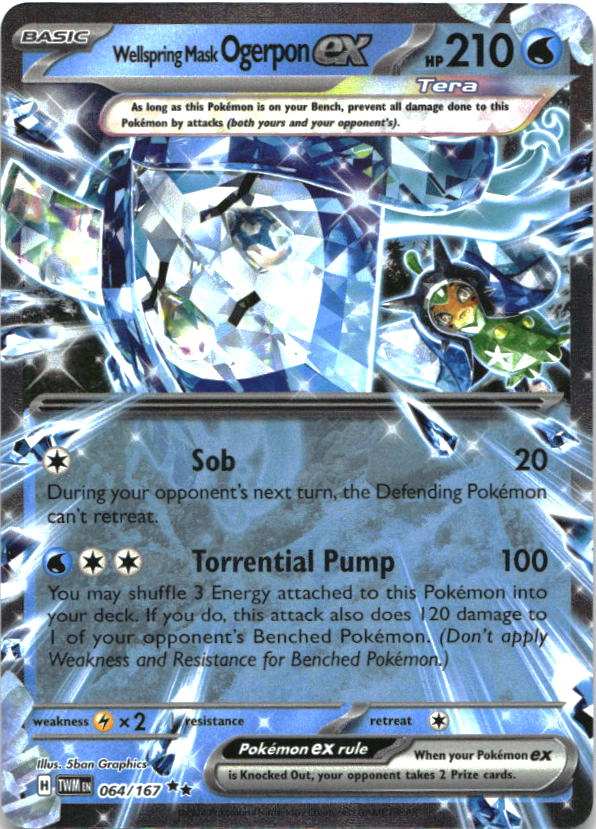 Wellspring Mask Ogerpon ex 064/167 Double Rare Twilight Masquerade Pokemon NM