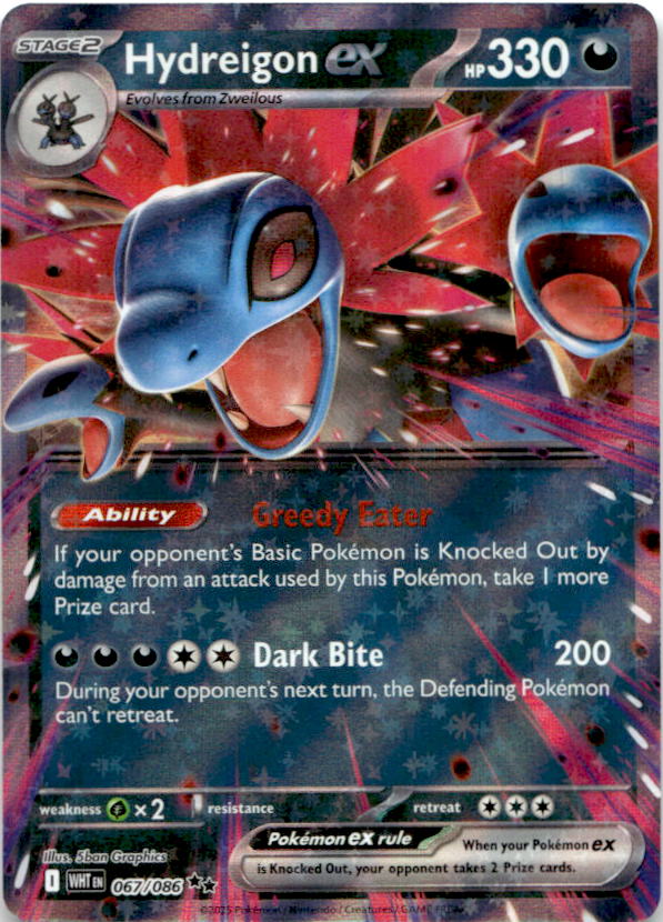 Hydreigon ex 067/086 Holo Double Rare White Flare Pokemon Near Mint