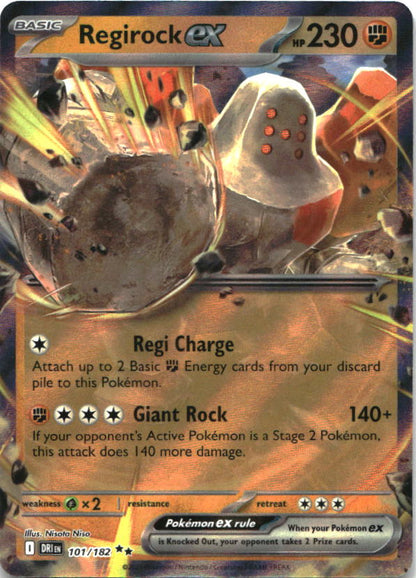 Regirock ex 101/182 Double Rare Destined Rivals Pokemon Near Mint