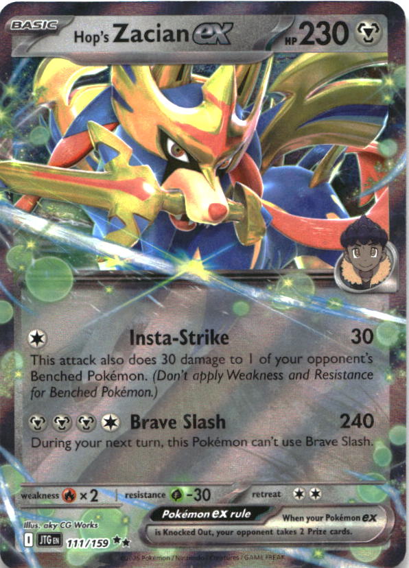 Hop's Zacian ex 111/159 Double Rare Journey Together Pokemon Near Mint