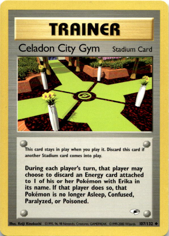 Celadon City Gym 107/132 Uncommon Gym Heroes Pokemon Unlimited Vintage