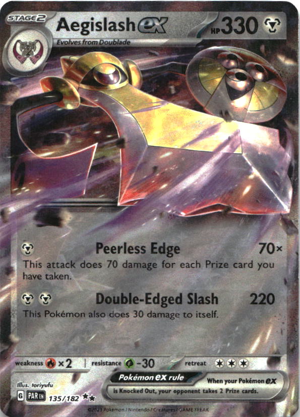 Aegislash ex 135/182 Double Rare Paradox Rift Pokemon Near Mint