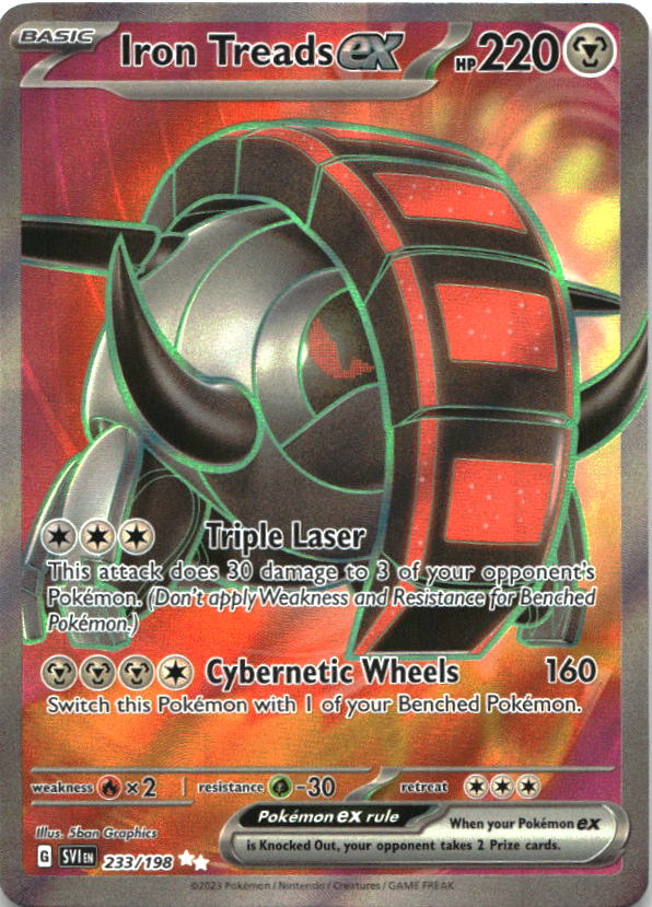Iron Treads ex 233/198 Ultra Rare Scarlet & Violet Pokemon Near Mint