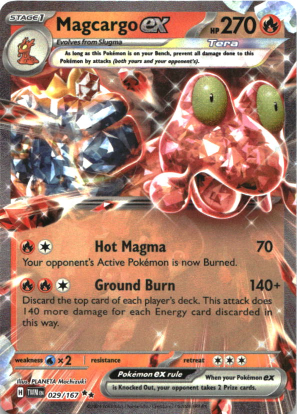 Magcargo ex 029/167 Double Rare Twilight Masquerade Pokemon Near Mint