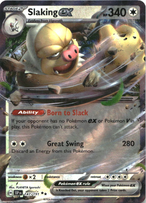 Slaking ex 147/191 Double Rare Surging Sparks Pokemon Near Mint