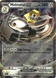 Melmetal ex 105/142 Double Rare Stellar Crown Pokemon Near Mint