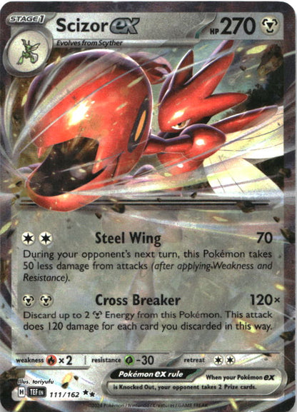 Scizor ex 111/162 Double Rare Temporal Forces Pokemon Near Mint