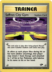 Saffron City Gym 122/132 Uncommon Gym Challenge Pokemon Unlimited Vintage