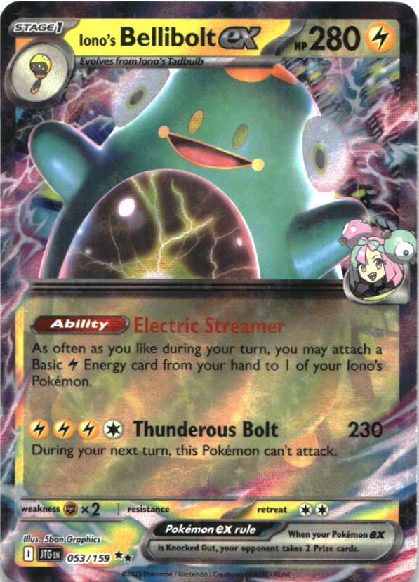 Iono's Bellibolt ex 053/159 Double Rare Journey Together Pokemon Near Mint