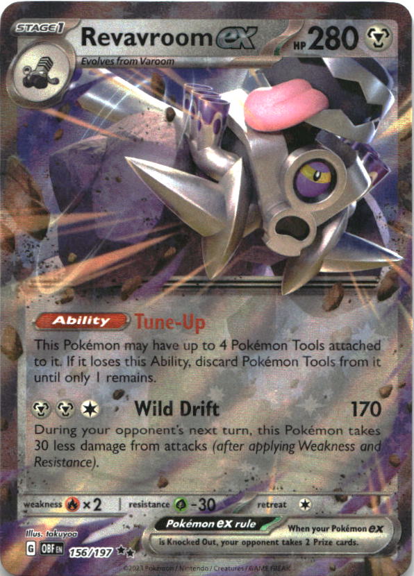 Revavroom ex 156/197 Double Rare Obsidian Flames Pokemon Near Mint