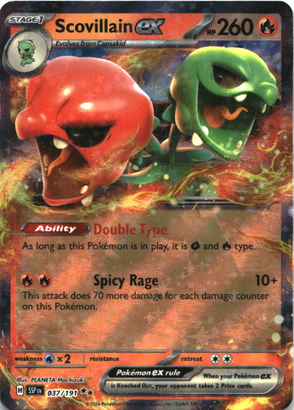 Scovillain ex 037/191 Double Rare Surging Sparks Pokemon Near Mint