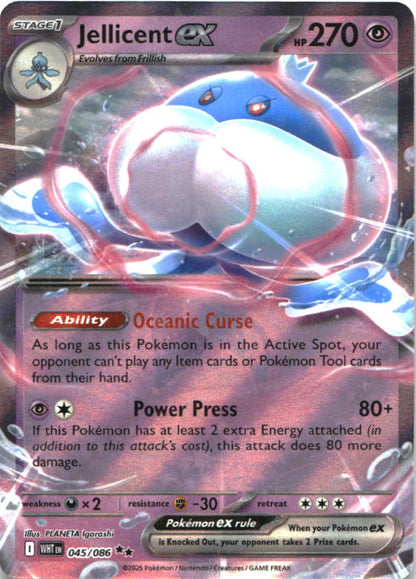 Jellicent ex 045/086 Holo Double Rare White Flare Pokemon Near Mint