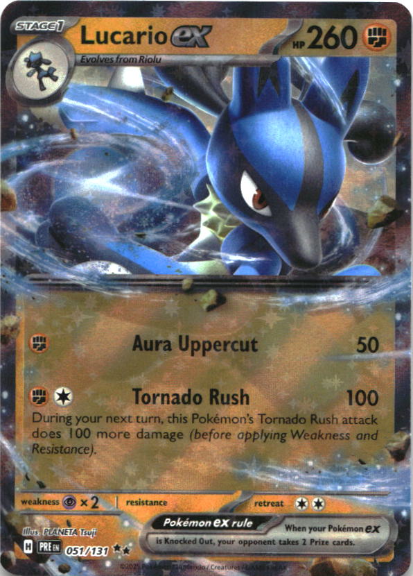 Lucario ex 051/131 Holo Double Rare SV: Prismatic Evolutions Pokemon Near Mint