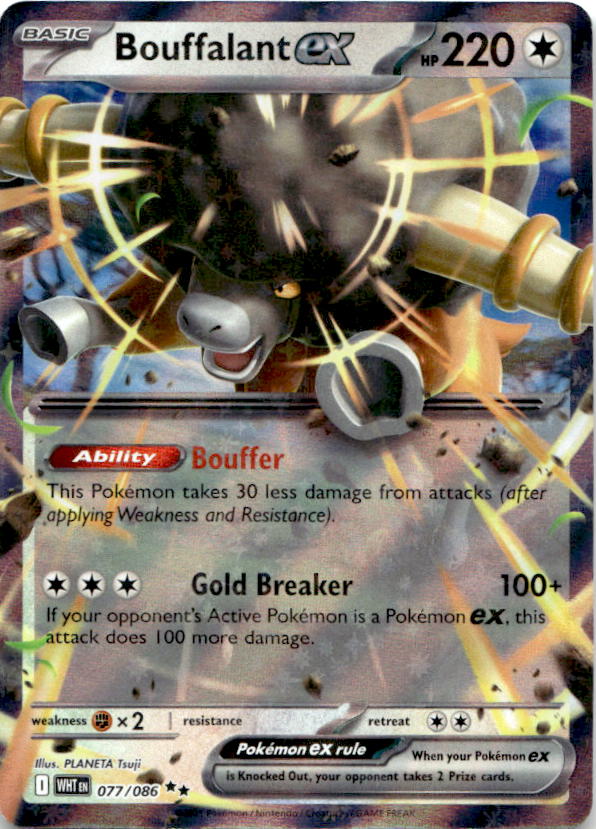 Bouffalant ex 077/086 Double Rare White Flare Pokemon Near Mint