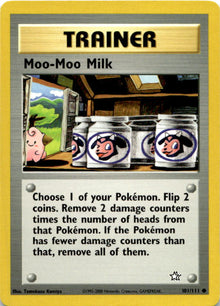 Moo-Moo Milk 101/111 Common Neo Genesis Pokemon Unlimited Vintage